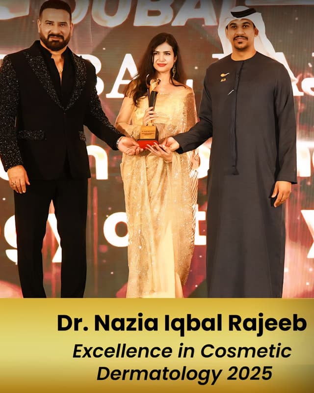 Dr. Nazia Excellence in Cosmetic Dermatology COSCON 2025 Dubai